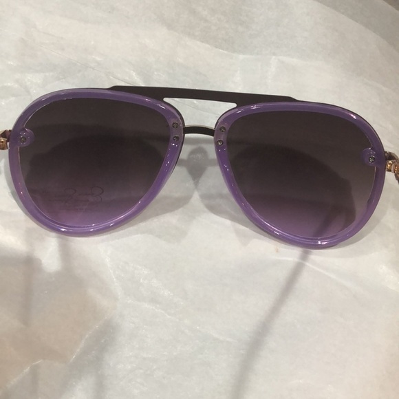 Jessica Simpson purple smoke Modern Aviator Pilot UV400 Protection Sunglasses - Picture 1 of 11